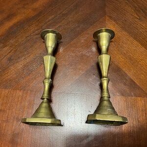Elegant Brass Candlestick Holders